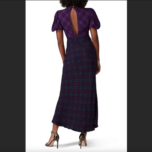 Rahi Plaid Cher Dress in Purple Green Size XS - Picture 10 of 11
